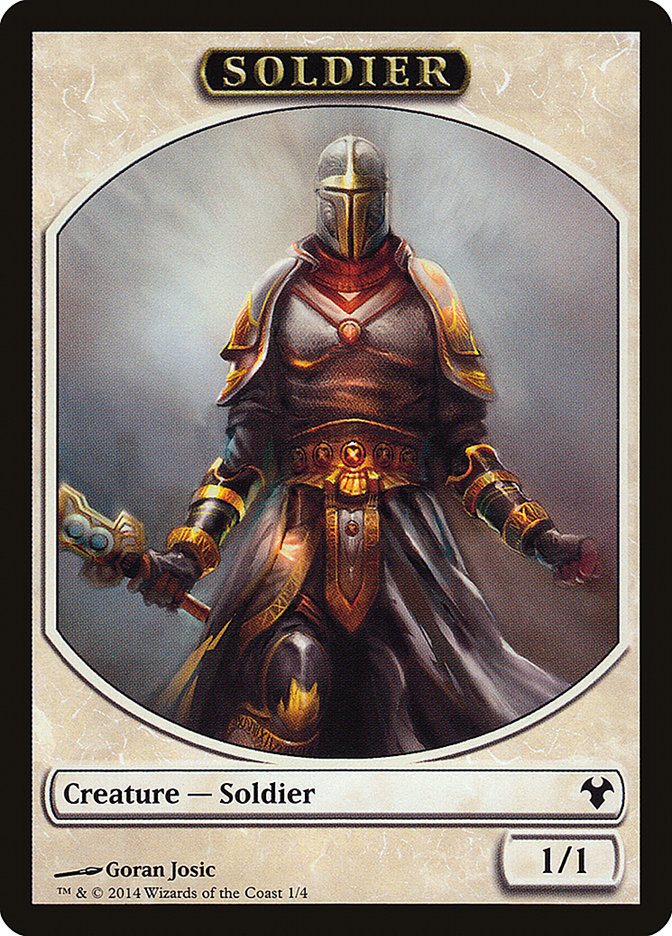 Soldier // Spirit Double-Sided Token [Modern Event Deck 2014 Tokens] - Evolution TCG