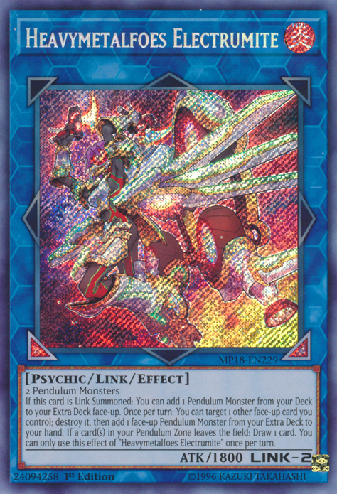 Heavymetalfoes Electrumite [MP18-EN229] Secret Rare - Evolution TCG