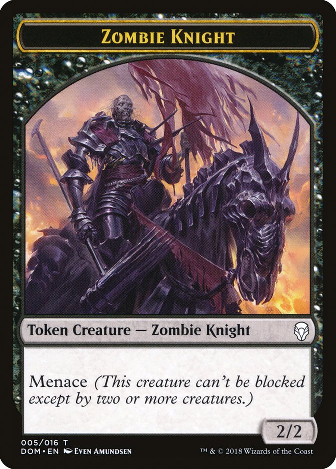 Zombie Knight Token [Dominaria Tokens] - Evolution TCG