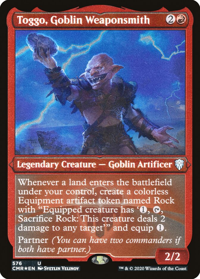 Toggo, Goblin Weaponsmith (Etched) [Commander Legends] - Evolution TCG