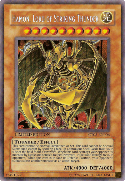 Hamon, Lord of Striking Thunder [CT03-EN006] Secret Rare - Evolution TCG
