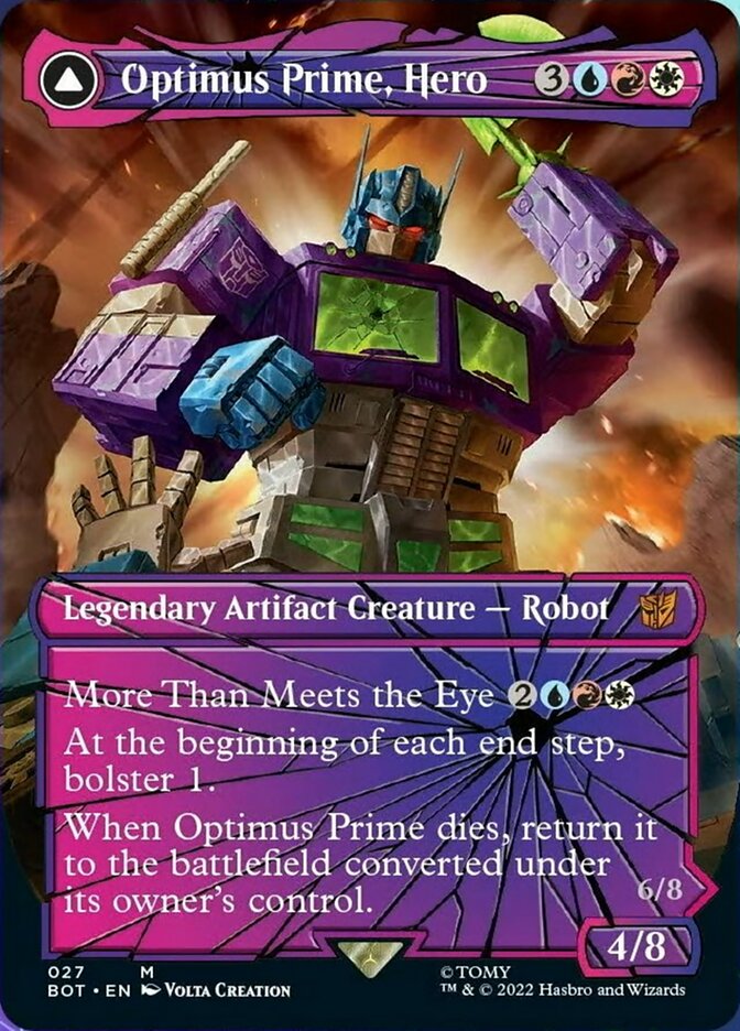 Optimus Prime, Hero // Optimus Prime, Autobot Leader (Shattered Glass) [Transformers] - Evolution TCG