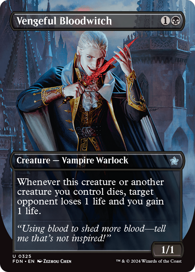 Vengeful Bloodwitch (Borderless) [Foundations] - Evolution TCG
