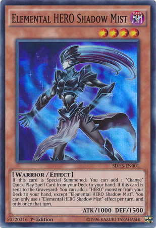 Elemental Hero Shadow Mist [SDHS-EN001] Super Rare - Evolution TCG