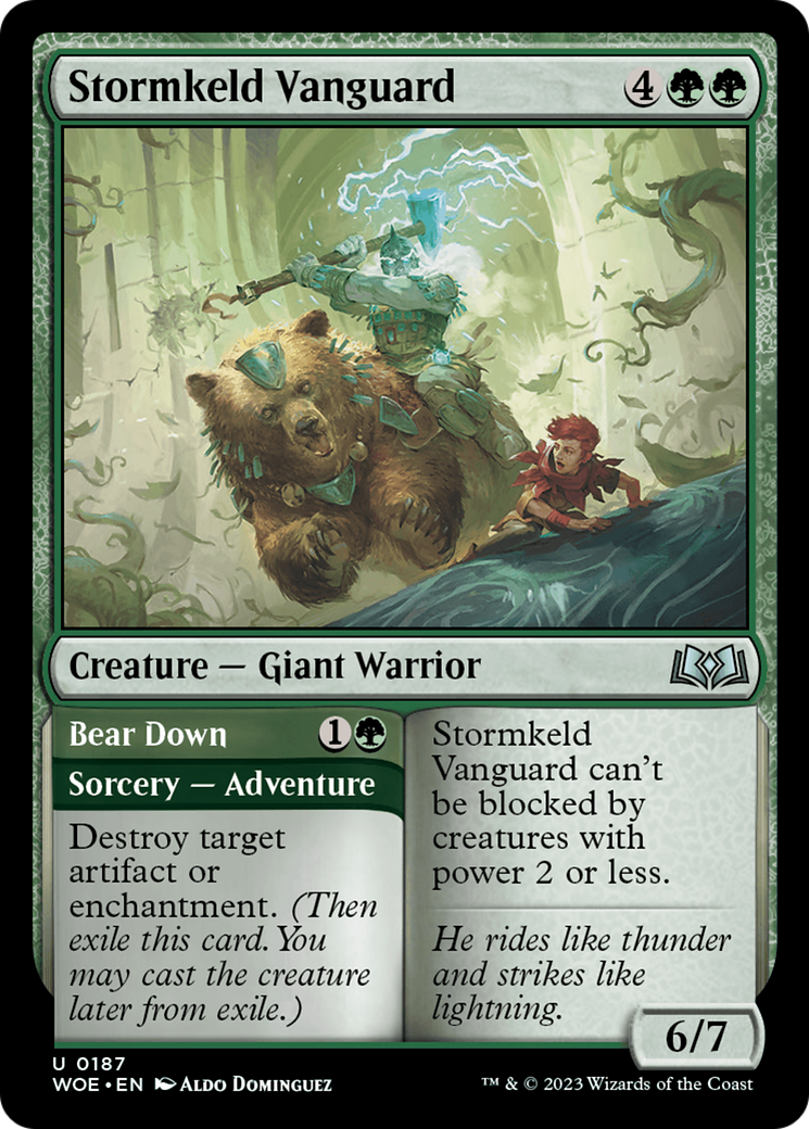 Stormkeld Vanguard // Bear Down [Wilds of Eldraine] - Evolution TCG