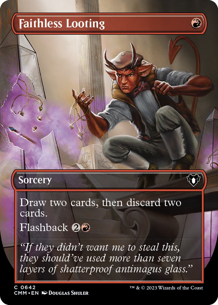 Faithless Looting (Borderless Alternate Art) [Commander Masters] - Evolution TCG
