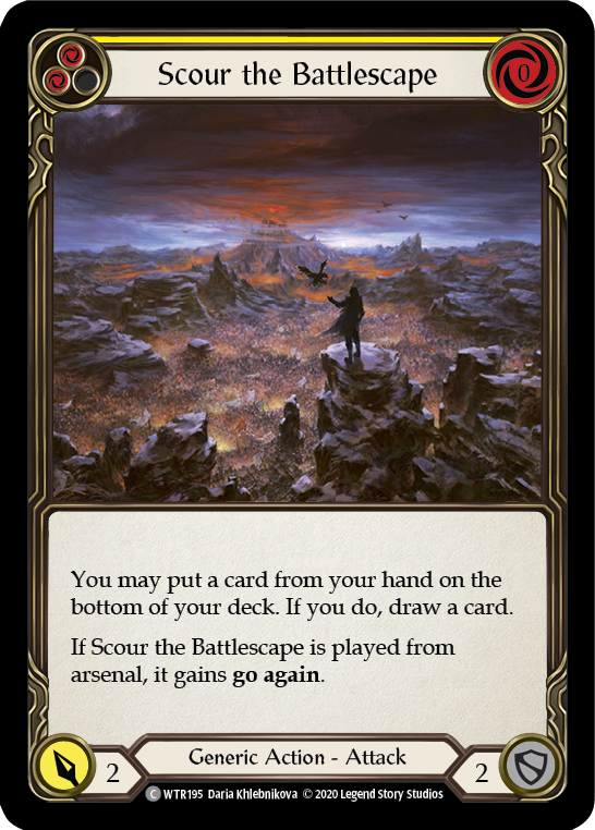 Scour the Battlescape (Yellow) [U-WTR195] (Welcome to Rathe Unlimited)  Unlimited Rainbow Foil - Evolution TCG