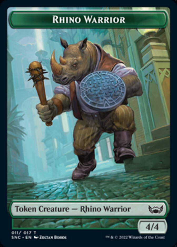 Ogre Warrior // Rhino Warrior Double-Sided Token [Streets of New Capenna Tokens] - Evolution TCG