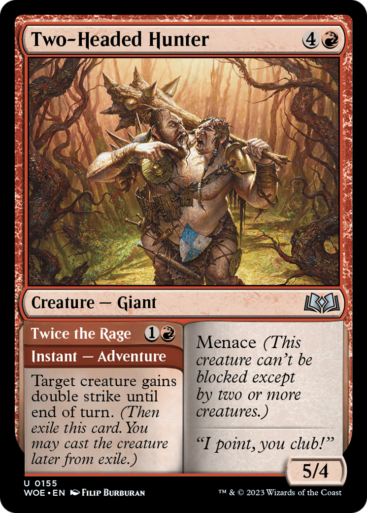 Two-Headed Hunter // Twice the Rage [Wilds of Eldraine] - Evolution TCG
