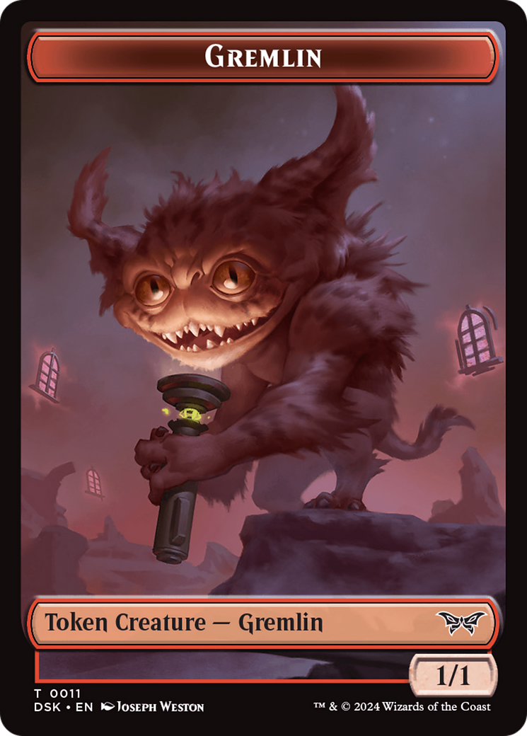 Glimmer // Gremlin Double-Sided Token [Duskmourn: House of Horror Tokens] - Evolution TCG