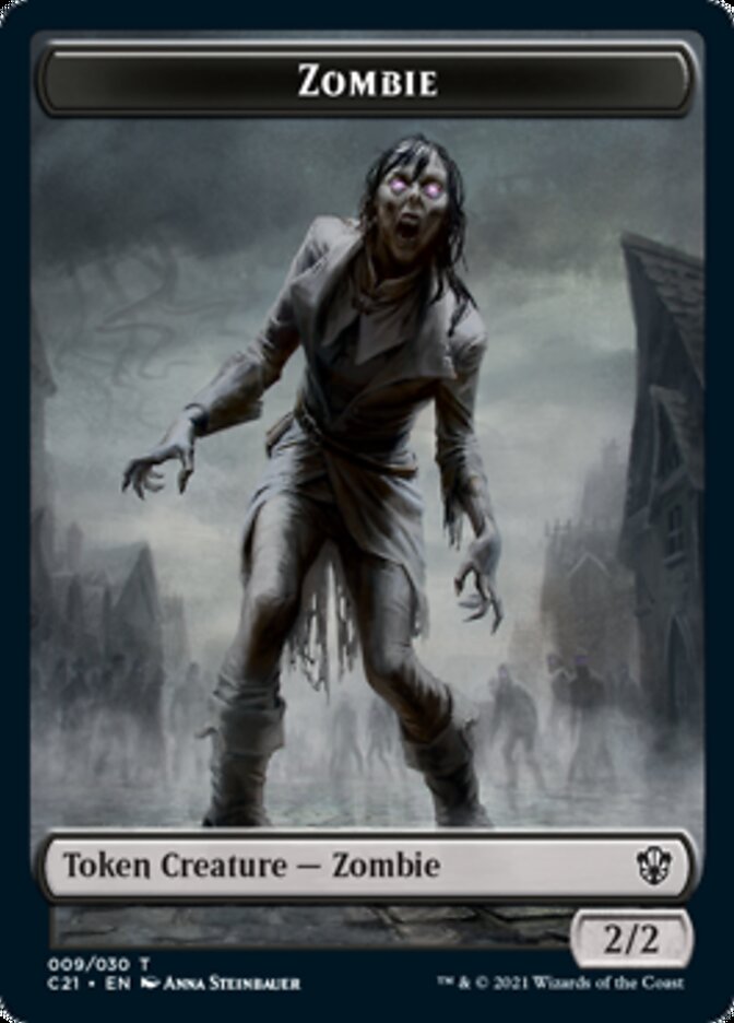 Zombie // Horror Double-Sided Token [Commander 2021 Tokens] - Evolution TCG