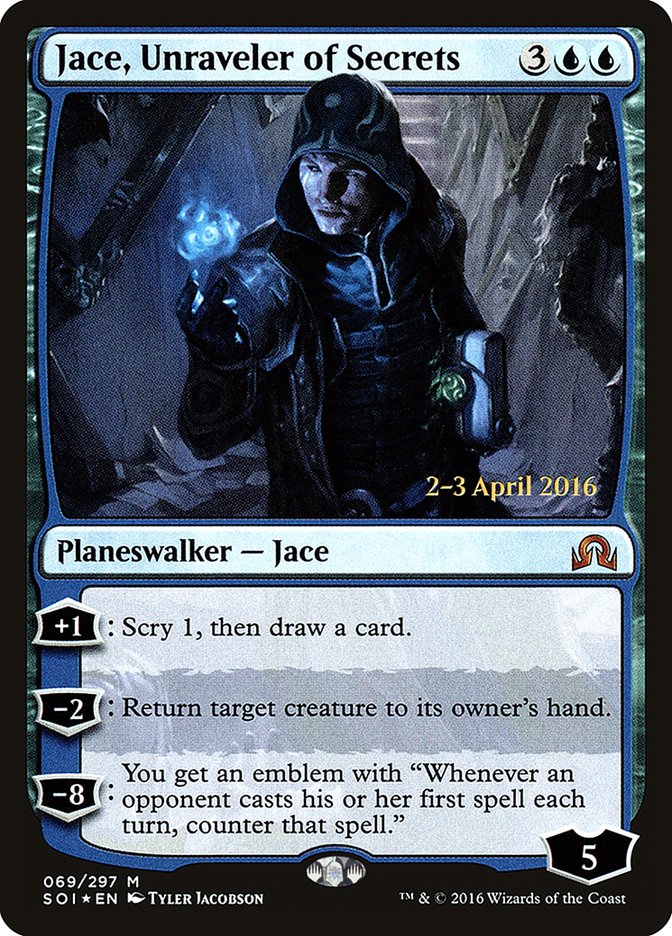 Jace, Unraveler of Secrets [Shadows over Innistrad Prerelease Promos] - Evolution TCG