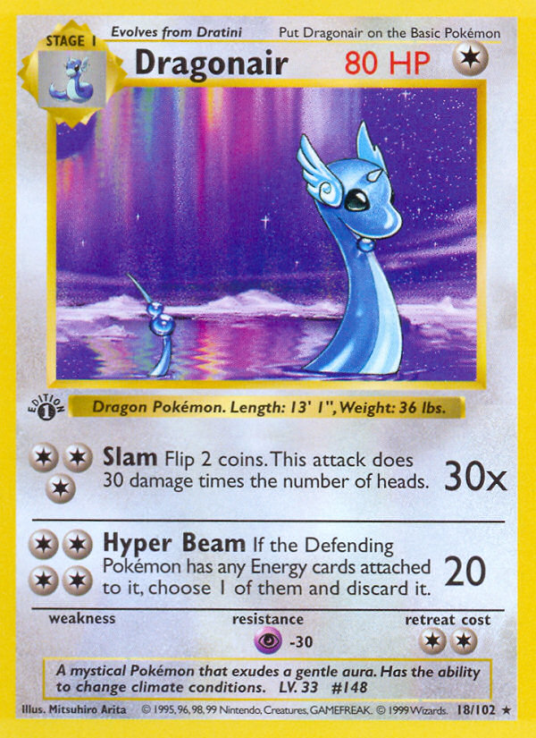 Dragonair (18/102) (Shadowless) [Base Set 1st Edition] - Evolution TCG