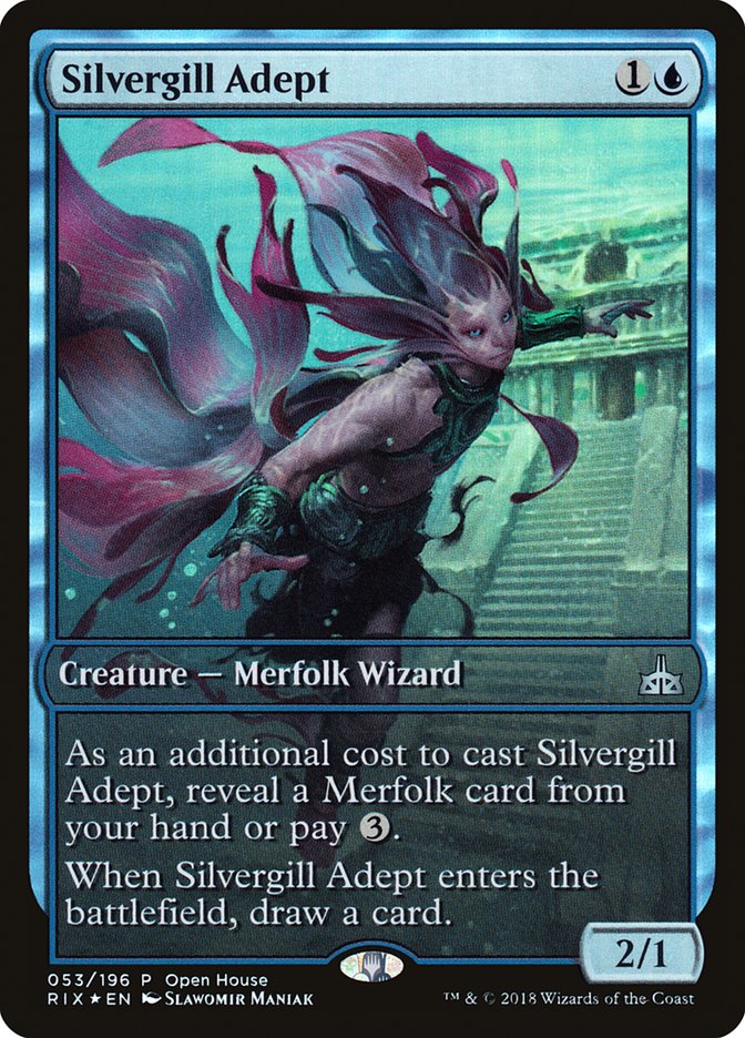 Silvergill Adept (Open House) (Extended Art) [Rivals of Ixalan Promos] - Evolution TCG