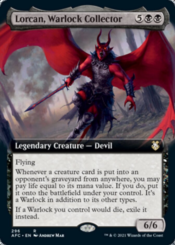 Lorcan, Warlock Collector (Extended Art) [Dungeons & Dragons: Adventures in the Forgotten Realms Commander] - Evolution TCG