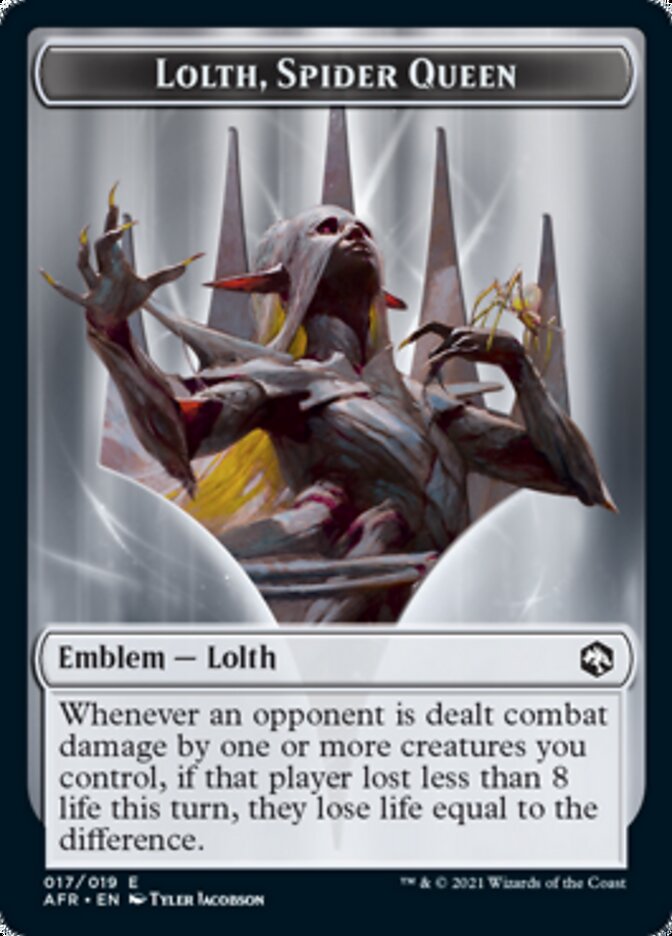 Treasure // Lolth, Spider Queen Emblem Double-Sided Token [Dungeons & Dragons: Adventures in the Forgotten Realms Tokens] - Evolution TCG