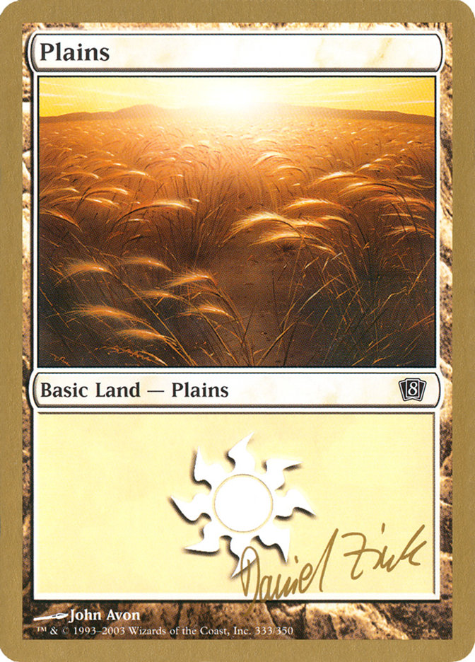 Plains (dz333) (Daniel Zink) [World Championship Decks 2003] - Evolution TCG