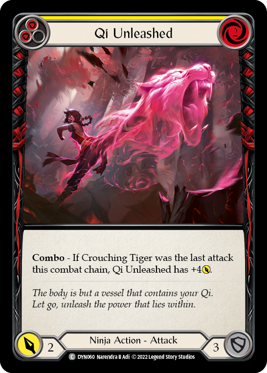 Qi Unleashed (Yellow) [DYN060] (Dynasty)  Rainbow Foil - Evolution TCG