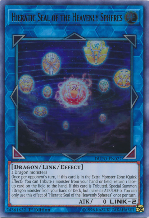 Hieratic Seal of the Heavenly Spheres [DUPO-EN027] Ultra Rare - Evolution TCG