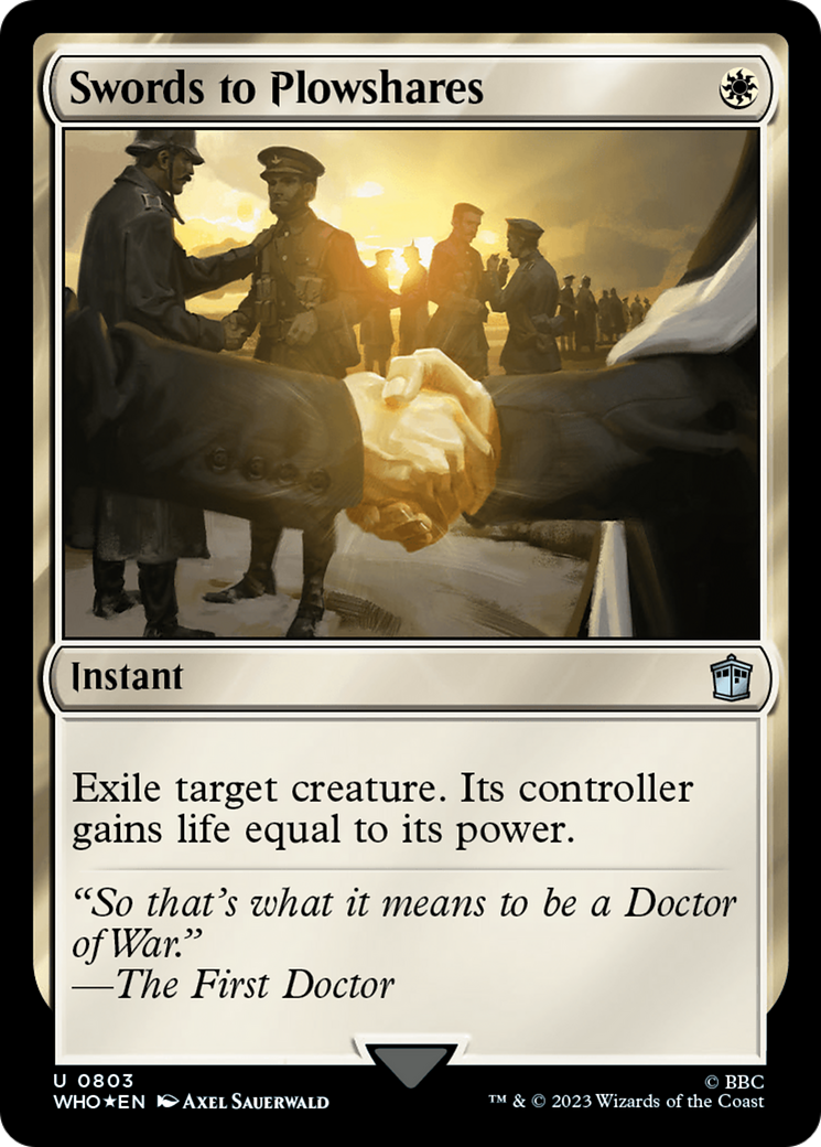 Swords to Plowshares (Surge Foil) [Doctor Who] - Evolution TCG