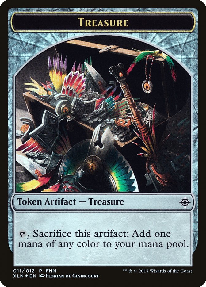 Dinosaur // Treasure Double-Sided Token [Friday Night Magic 2017] - Evolution TCG