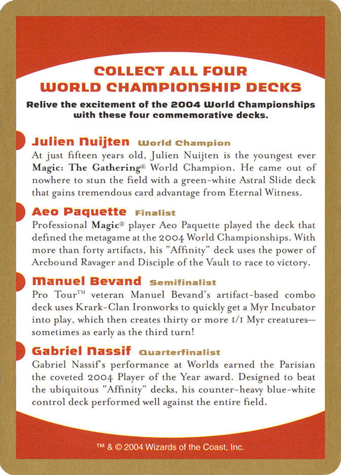 2004 World Championships Ad [World Championship Decks 2004] - Evolution TCG