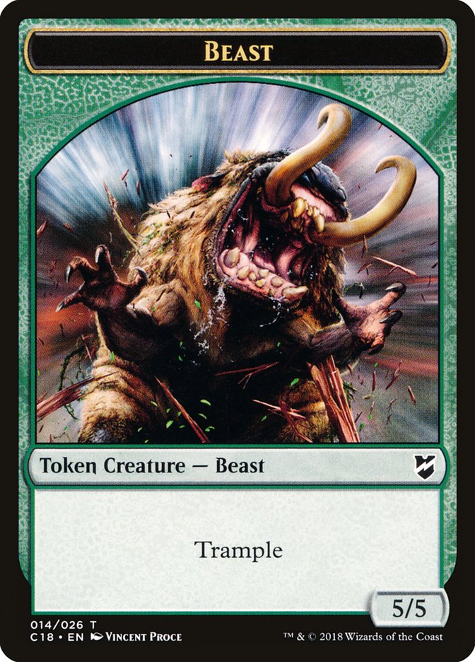 Mask // Beast (014) Double-Sided Token [Commander 2018 Tokens] - Evolution TCG