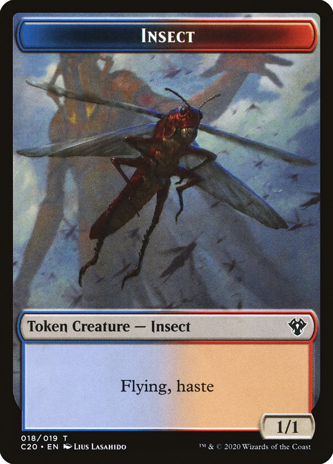 Drake // Insect (018) Double-Sided Token [Commander 2020 Tokens] - Evolution TCG