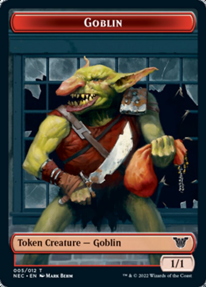 Smoke Blessing // Goblin Double-Sided Token [Kamigawa: Neon Dynasty Commander Tokens] - Evolution TCG