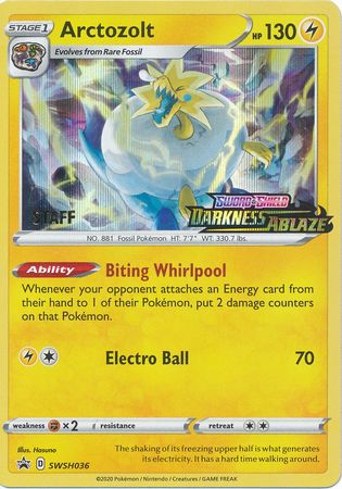 Arctozolt (SWSH036) (Staff Prerelease Promo) [Sword & Shield: Black Star Promos] - Evolution TCG