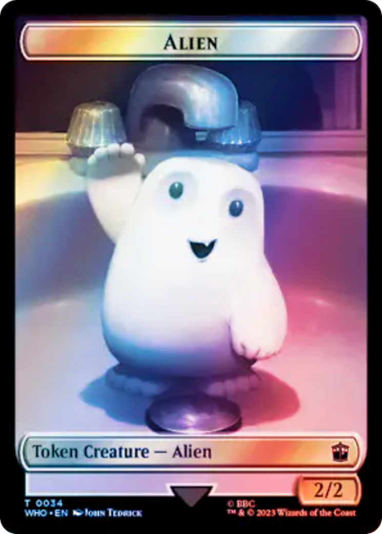 Alien // Clue (0053) Double-Sided Token (Surge Foil) [Doctor Who Tokens] - Evolution TCG