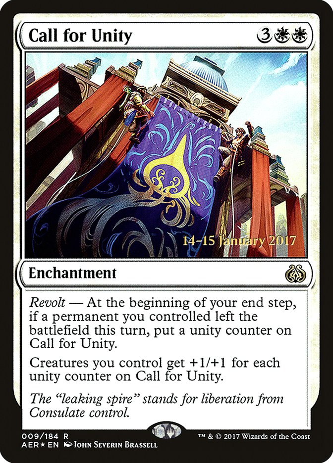 Call for Unity [Aether Revolt Prerelease Promos] - Evolution TCG