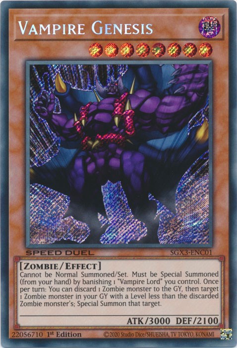 Vampire Genesis [SGX3-ENC01] Secret Rare - Evolution TCG