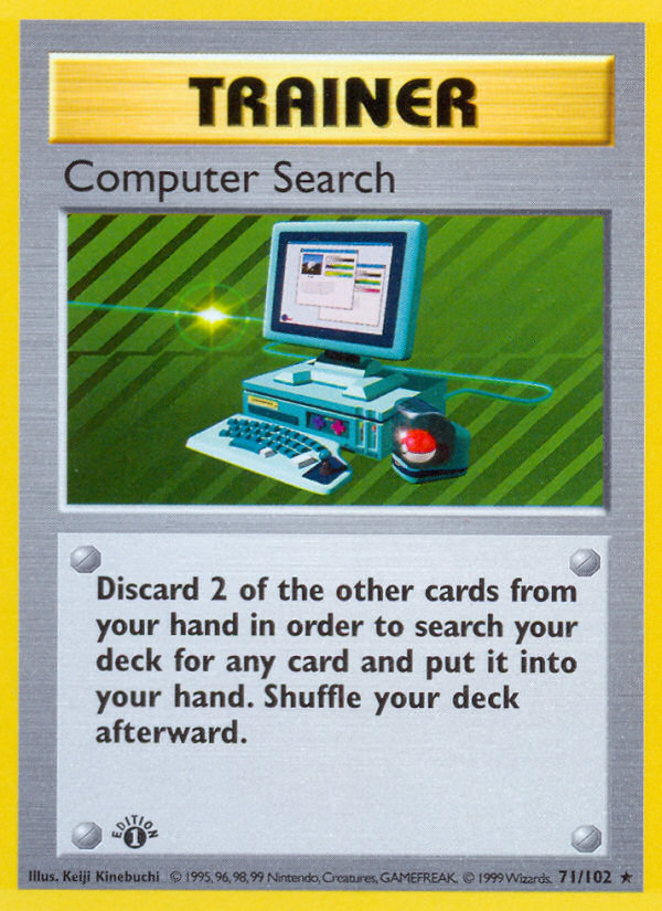 Computer Search (71/102) (Shadowless) [Base Set 1st Edition] - Evolution TCG