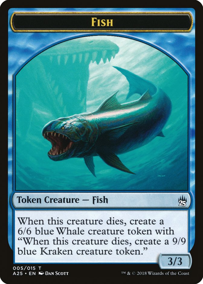 Fish // Kraken Double-Sided Token [Masters 25 Tokens] - Evolution TCG