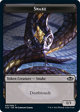 Snake // Zombie Double-Sided Token [Commander Collection: Black Tokens] - Evolution TCG