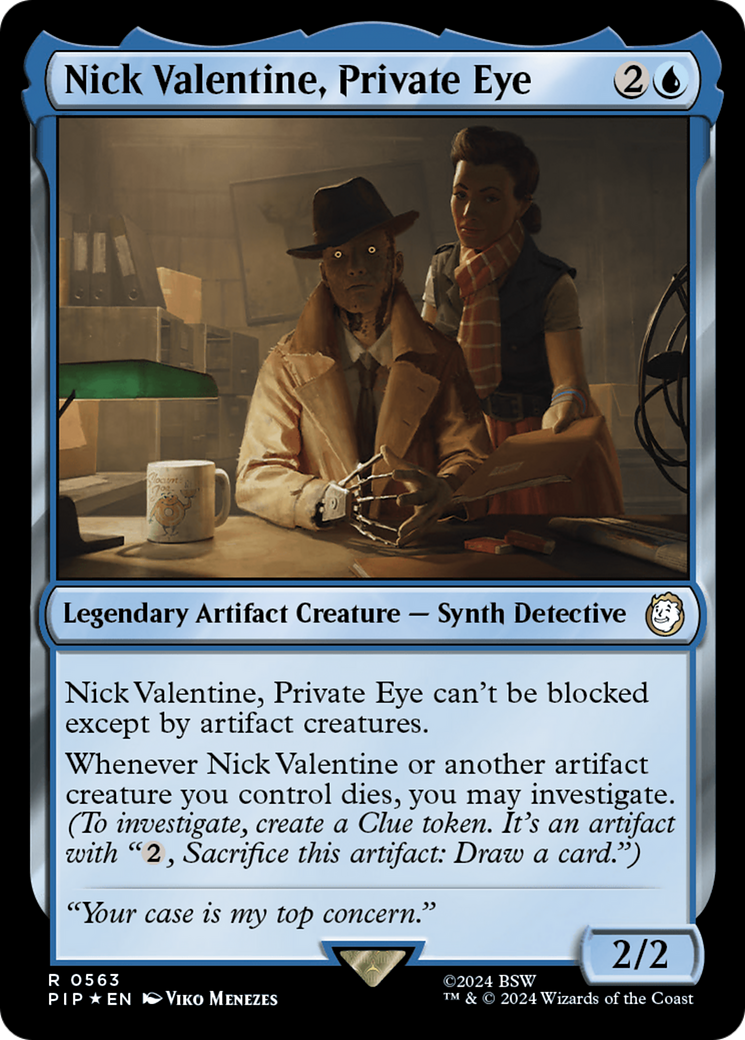 Nick Valentine, Private Eye (Surge Foil) [Fallout] - Evolution TCG