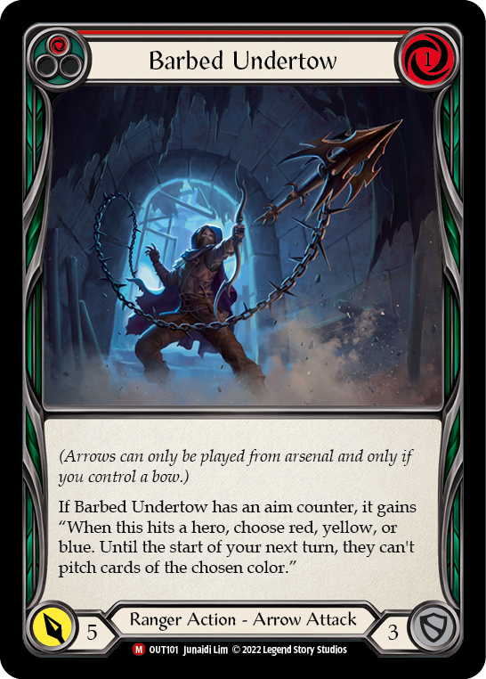 Barbed Undertow [OUT101] (Outsiders)  Rainbow Foil - Evolution TCG