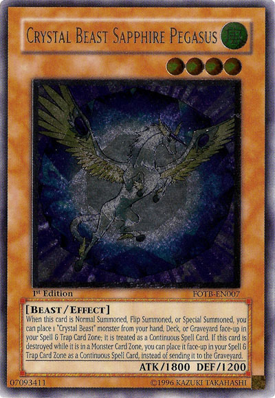Crystal Beast Sapphire Pegasus [FOTB-EN007] Ultimate Rare - Evolution TCG