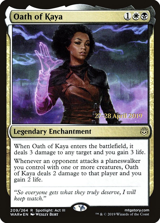 Oath of Kaya [War of the Spark Prerelease Promos] - Evolution TCG