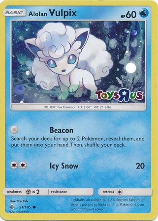 Alolan Vulpix (21/145) (Toys R Us Promo) [Sun & Moon: Guardians Rising] - Evolution TCG