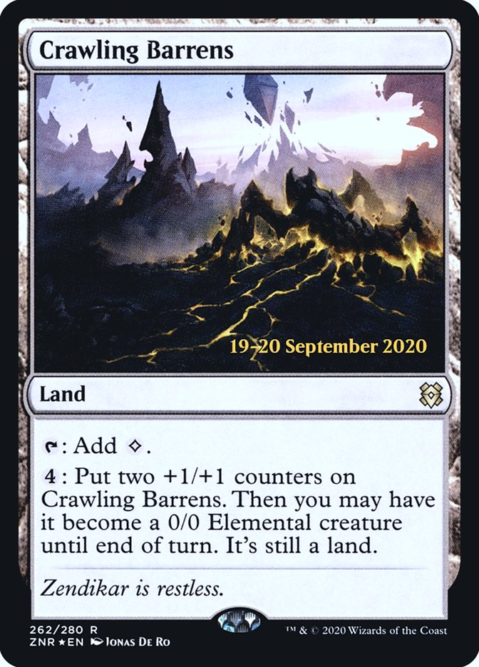 Crawling Barrens [Zendikar Rising Prerelease Promos] - Evolution TCG