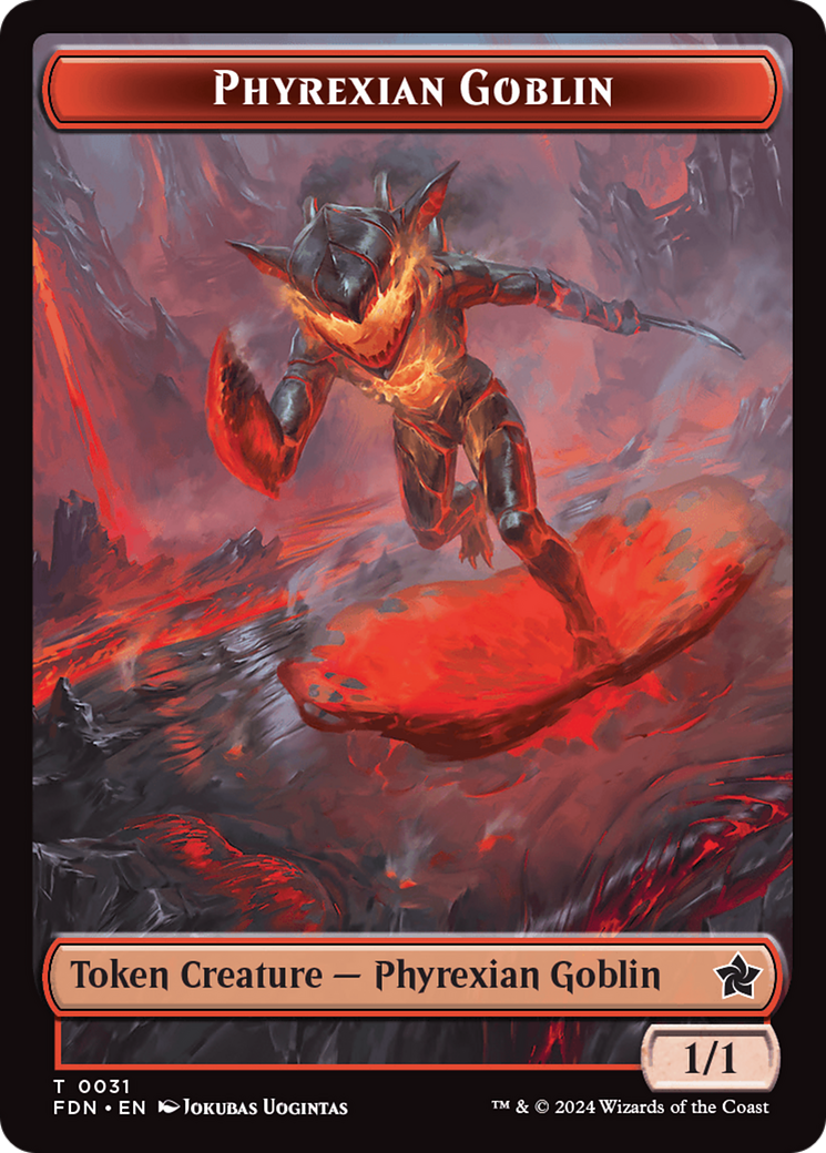 Cat (0027) // Phyrexian Goblin Double-Sided Token [Foundations Tokens] - Evolution TCG