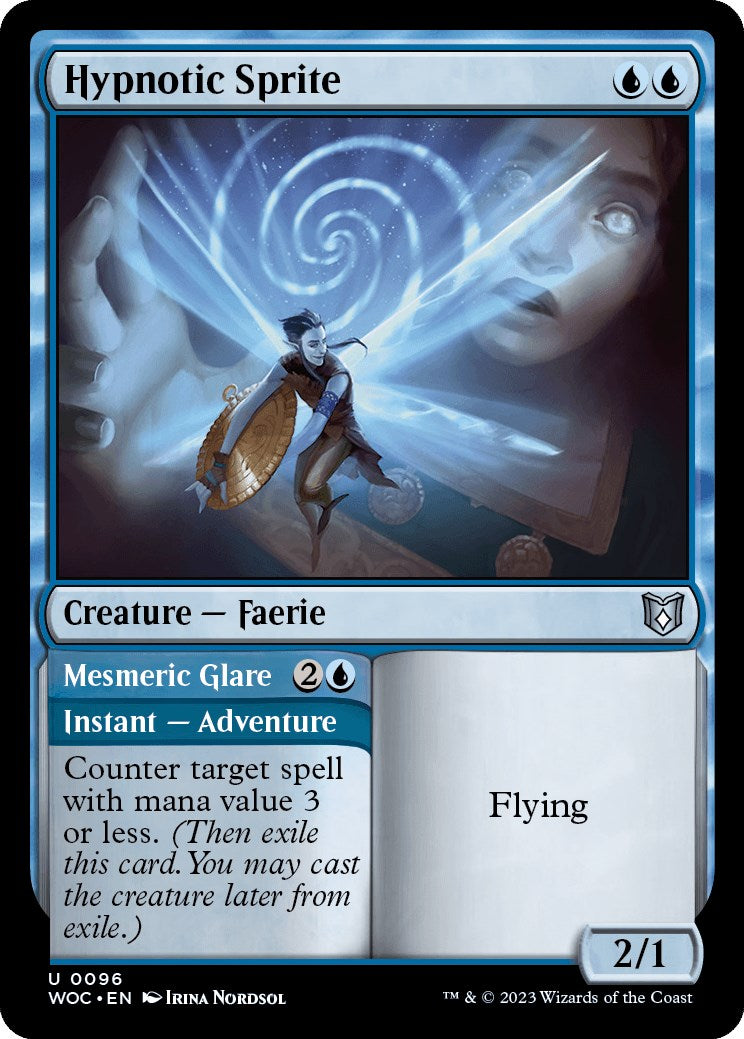 Hypnotic Sprite // Mesmeric Glare [Wilds of Eldraine Commander] - Evolution TCG