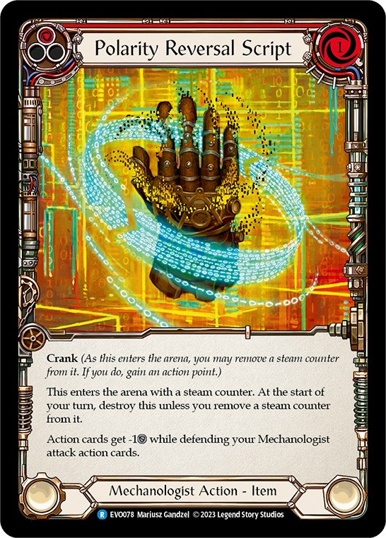 Polarity Reversal Script [EVO078] (Bright Lights)  Rainbow Foil - Evolution TCG