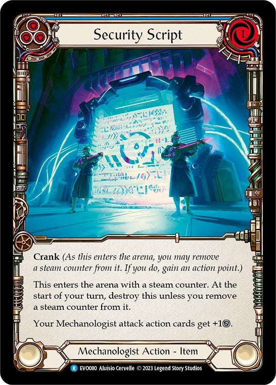Security Script [EVO080] (Bright Lights)  Rainbow Foil - Evolution TCG