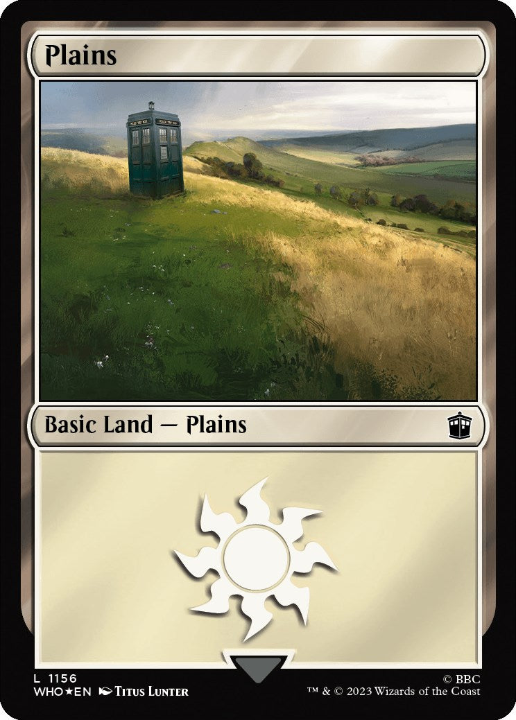 Plains (1156) (Surge Foil) [Doctor Who] - Evolution TCG