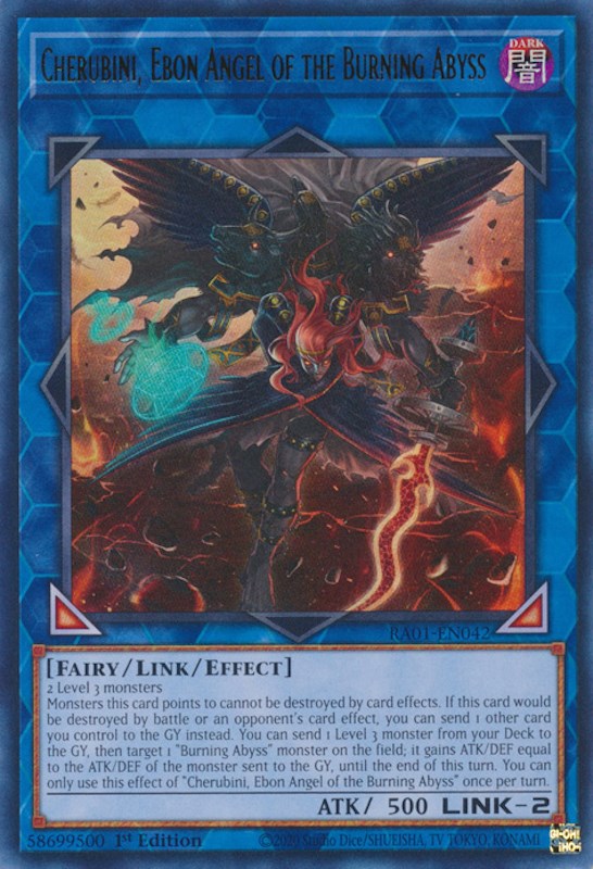 Cherubini, Ebon Angel of the Burning Abyss [RA01-EN042] Ultra Rare - Evolution TCG