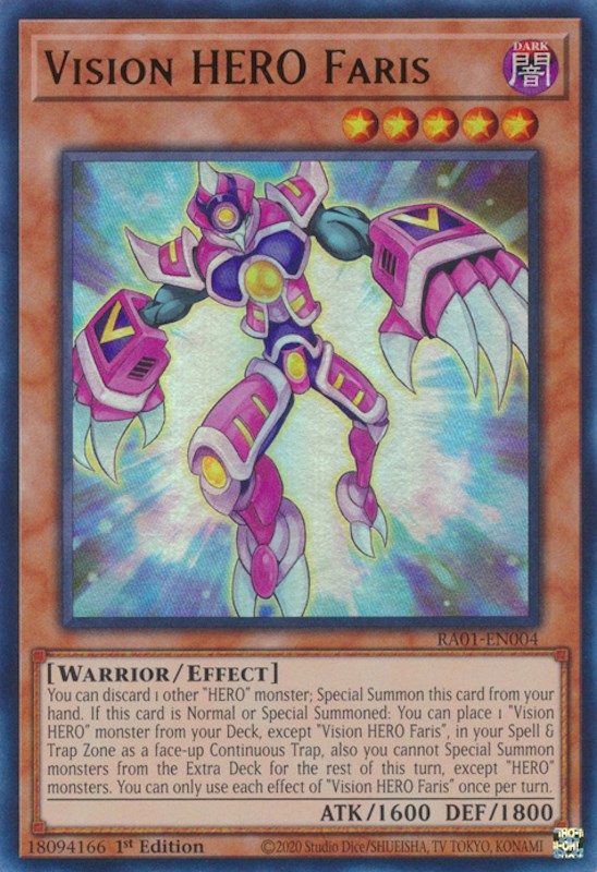 Vision HERO Faris [RA01-EN004] Ultra Rare - Evolution TCG