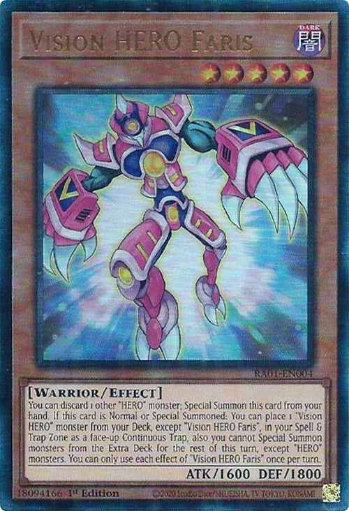 Vision HERO Faris [RA01-EN004] Prismatic Ultimate Rare - Evolution TCG